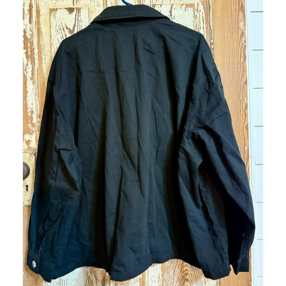 Women's New Look Cotton Twill Button Up Jacket - Black - Size 3X - Picture 2 of 5